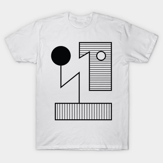 Abstract Bauhaus | Number One T-Shirt by LR_Collections